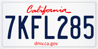 CA license plate 7KFL285
