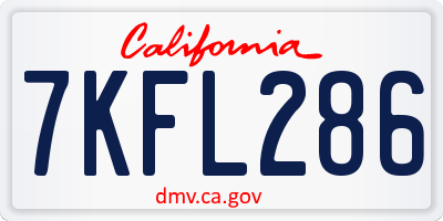 CA license plate 7KFL286