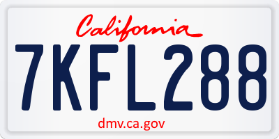 CA license plate 7KFL288