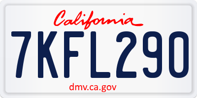 CA license plate 7KFL290