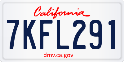 CA license plate 7KFL291