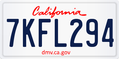 CA license plate 7KFL294
