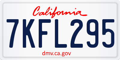 CA license plate 7KFL295