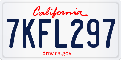 CA license plate 7KFL297