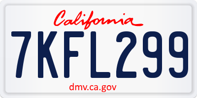 CA license plate 7KFL299