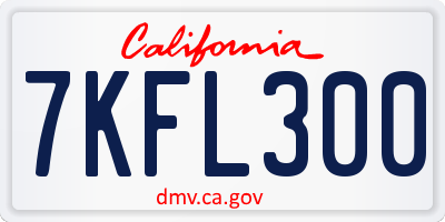 CA license plate 7KFL300