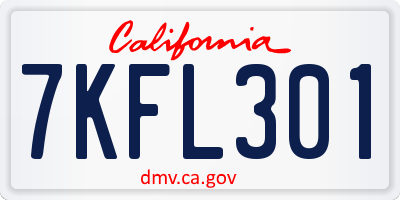 CA license plate 7KFL301