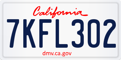 CA license plate 7KFL302