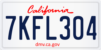 CA license plate 7KFL304