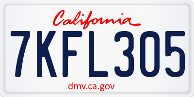 CA license plate 7KFL305