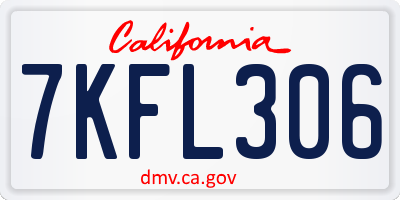 CA license plate 7KFL306