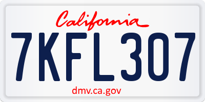 CA license plate 7KFL307