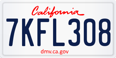 CA license plate 7KFL308