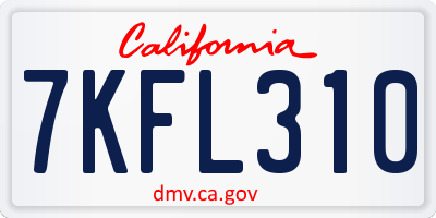 CA license plate 7KFL310