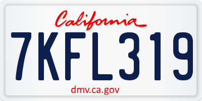 CA license plate 7KFL319
