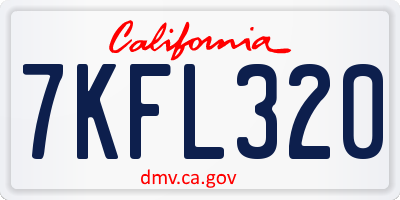 CA license plate 7KFL320