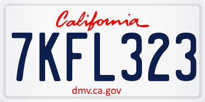 CA license plate 7KFL323