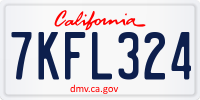 CA license plate 7KFL324