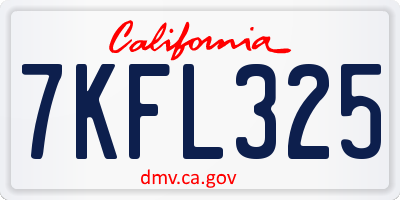 CA license plate 7KFL325