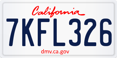 CA license plate 7KFL326