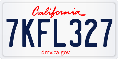 CA license plate 7KFL327