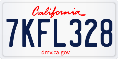 CA license plate 7KFL328