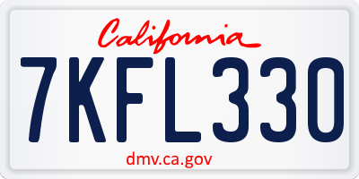 CA license plate 7KFL330