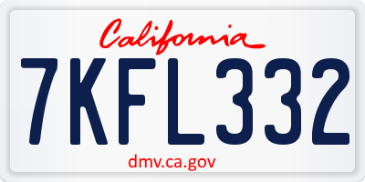 CA license plate 7KFL332