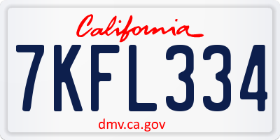 CA license plate 7KFL334