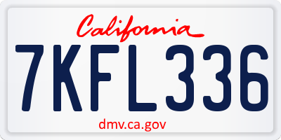 CA license plate 7KFL336