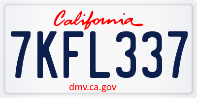 CA license plate 7KFL337