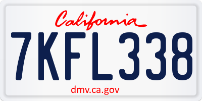 CA license plate 7KFL338