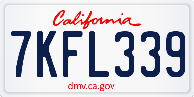 CA license plate 7KFL339