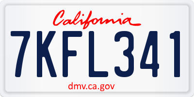 CA license plate 7KFL341