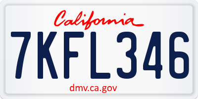 CA license plate 7KFL346