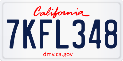 CA license plate 7KFL348