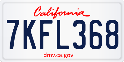 CA license plate 7KFL368