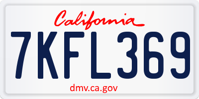 CA license plate 7KFL369
