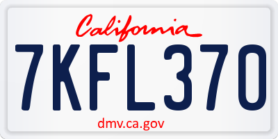 CA license plate 7KFL370