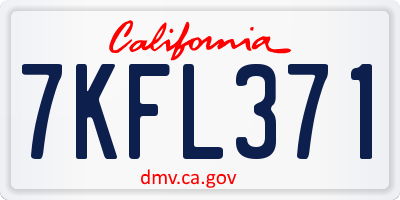 CA license plate 7KFL371