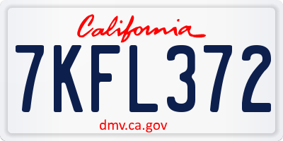 CA license plate 7KFL372