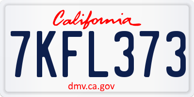 CA license plate 7KFL373