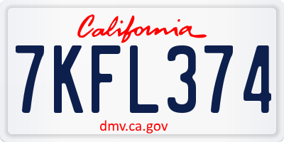 CA license plate 7KFL374