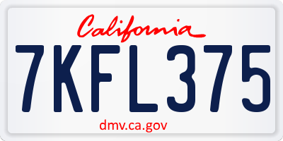 CA license plate 7KFL375