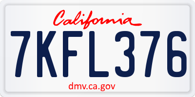 CA license plate 7KFL376