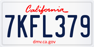 CA license plate 7KFL379