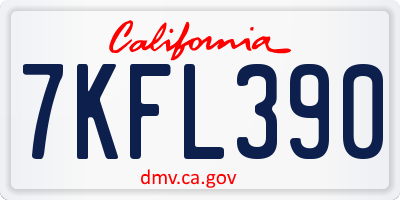 CA license plate 7KFL390