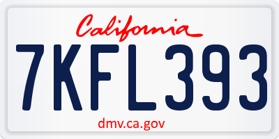 CA license plate 7KFL393