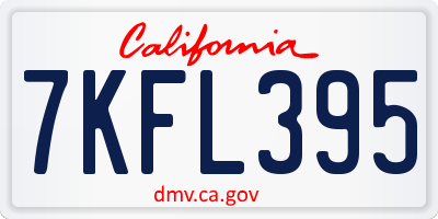 CA license plate 7KFL395