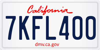 CA license plate 7KFL400